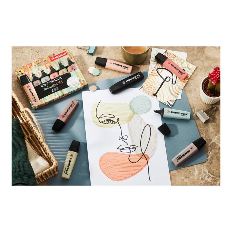 4006381603157-STABILO BOSS ORIGINAL NatureCOLORS - 8 Surligneurs - gris chaud, terre d'ombre, beige, ver-P_405186253_2-1