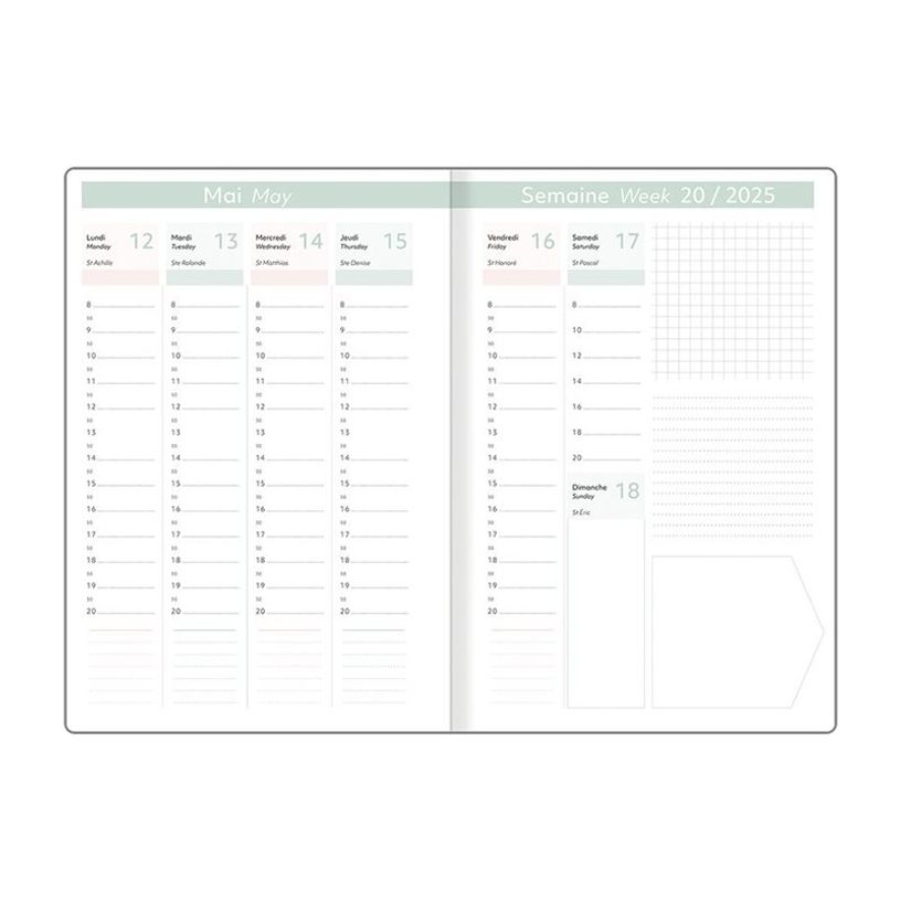 3664447208244-Agenda Astoria - 1 semaine sur 2 pages - 17 x 24,5 cm - noir - Oberthur-P_405186300_5-1