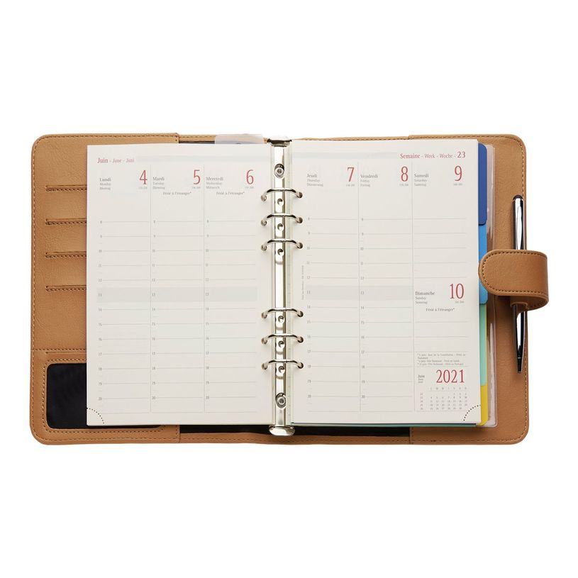 3664447233130-Organiseur Milano - 19 x 23 cm - camel - Oberthur-P_405186379_3-2