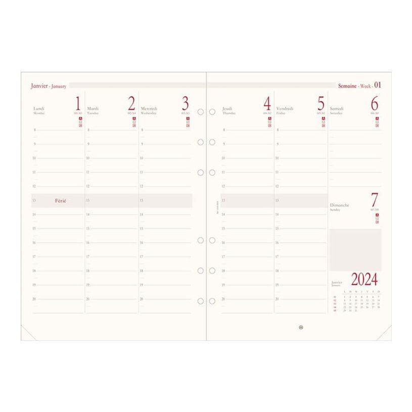 3664447233161-Organiseur Milano - 19 x 23 cm - amande - Oberthur-P_405186382_1-4