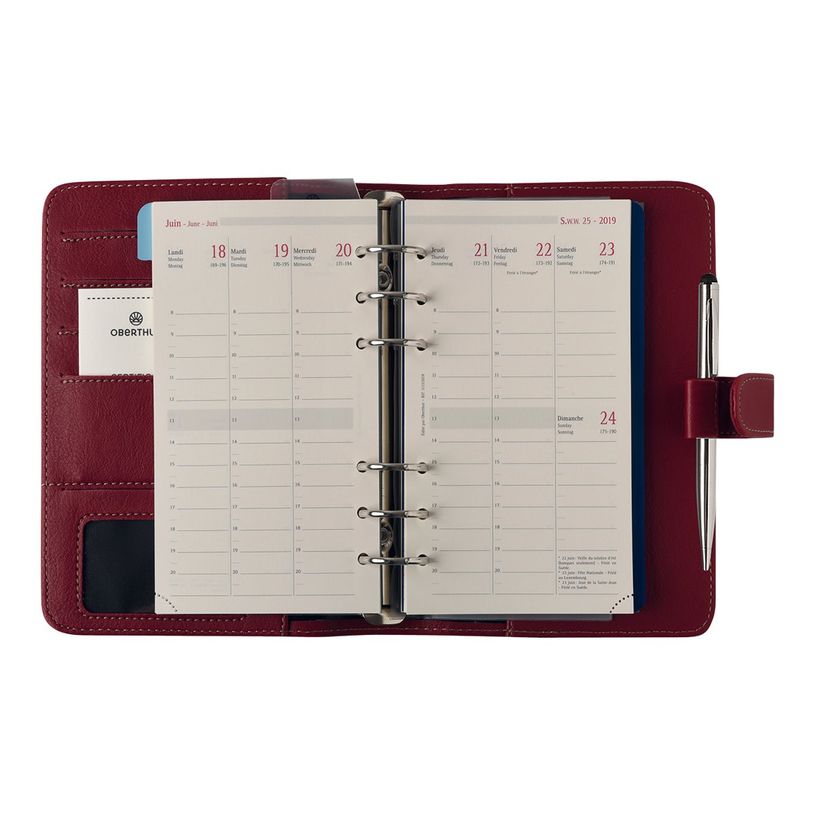 3664447233307-Organiseur Milano - 14 x 18,5 cm - rouge - Oberthur-P_405186386_3-1