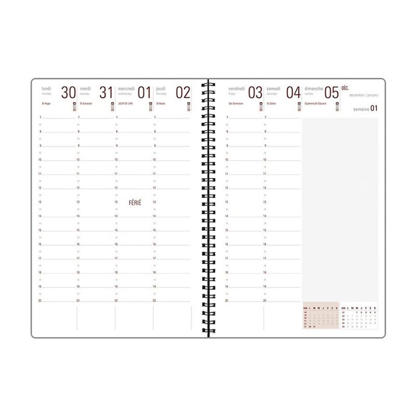 3664447231259-Agenda à spirale Portland - 1 semaine sur 2 pages - 17 x 24,5 cm - bleu - Oberthur-P_405186400_2-2