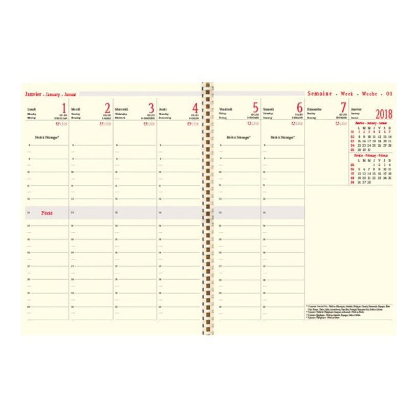 3664447228594-Agenda Milano - 1 semaine sur 2 pages - 17 x 24,5 cm - noir - Oberthur-P_405186466_4-3