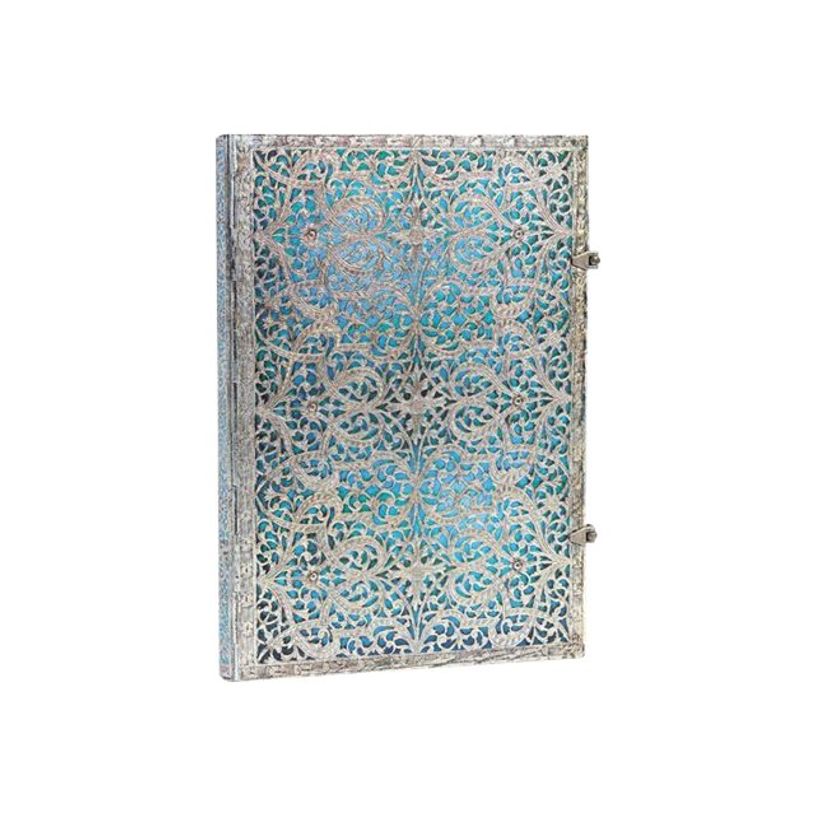 9781439725597-Paperblanks Silver Filigree Collection Maya Blue Grande - Journal - reliure piquée - 210 x 3-P_405186626_2-1