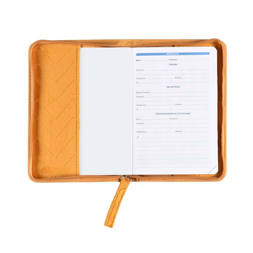 3371010509997-Quo Vadis Colette - Business diary - 100 x 150 mm - mustard yellow - velours--2