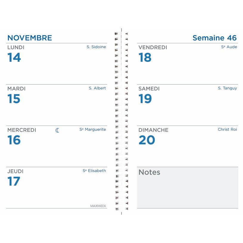 3371010518050-Quo Vadis - Agenda - Spiralé - 2025 - Maxiweek 1624 S - Semainier Planning - Français - Rouge - 13 mois de décembre à décembre - 16x24 cm - Papier Clairefontaine blanc - Fabri--1