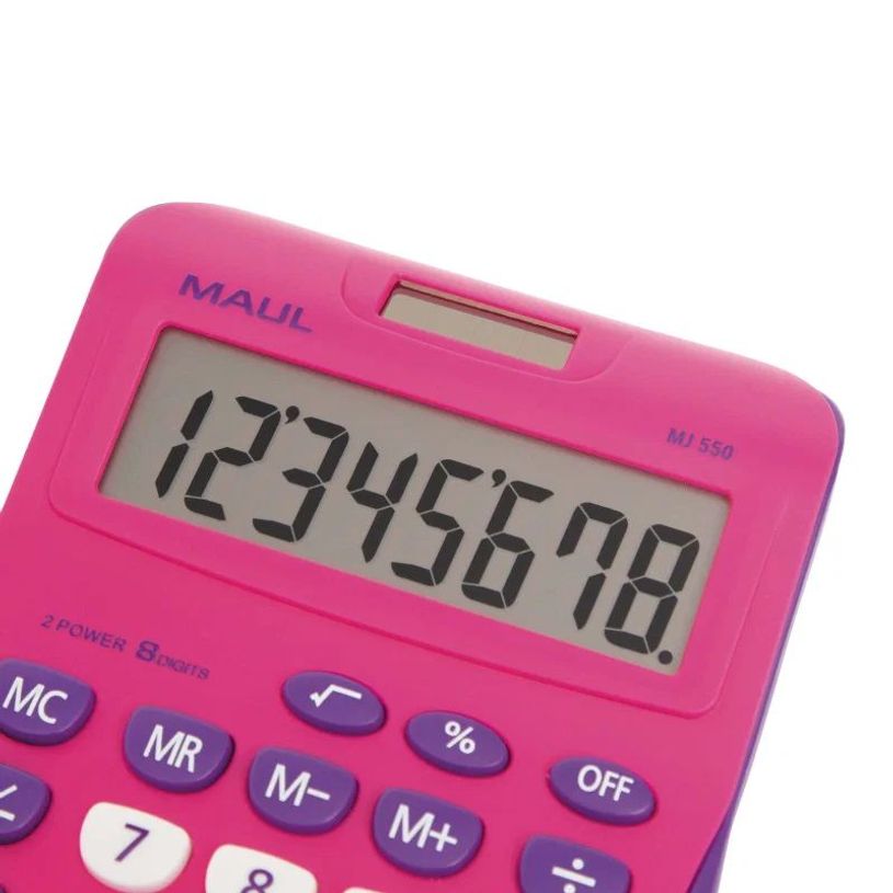 4002390085359-MAUL MJ 550  - Calculatrice solaire - 8 chiffres - rose--1