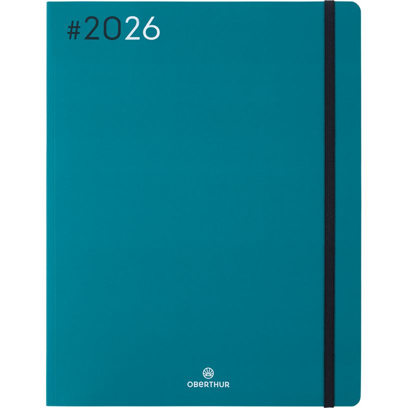 3664447205878-Agenda Flex - 1 semaine sur 2 pages - 22 x 28 cm - émeraude - Oberthur--0