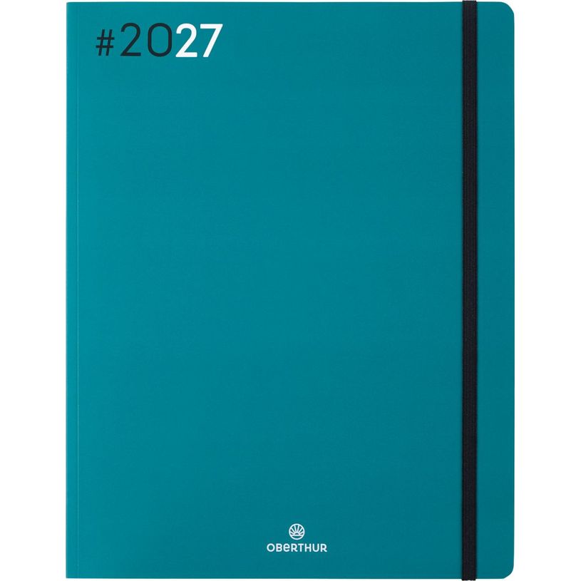 3664447232379-Agenda Flex - 1 semaine sur 2 pages - 22 x 28 cm - émeraude - Oberthur--0