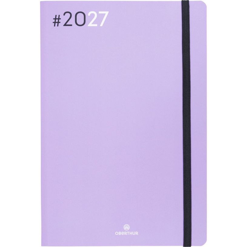3664447232423-Agenda Flex - 1 semaine sur 2 pages - 17 x 24,5 cm - lilas - Oberthur--0