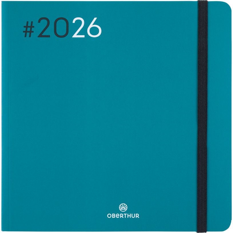3664447205960-Agenda Flex - 1 semaine sur 2 pages - 16 x 16 cm - émeraude - Oberthur--0