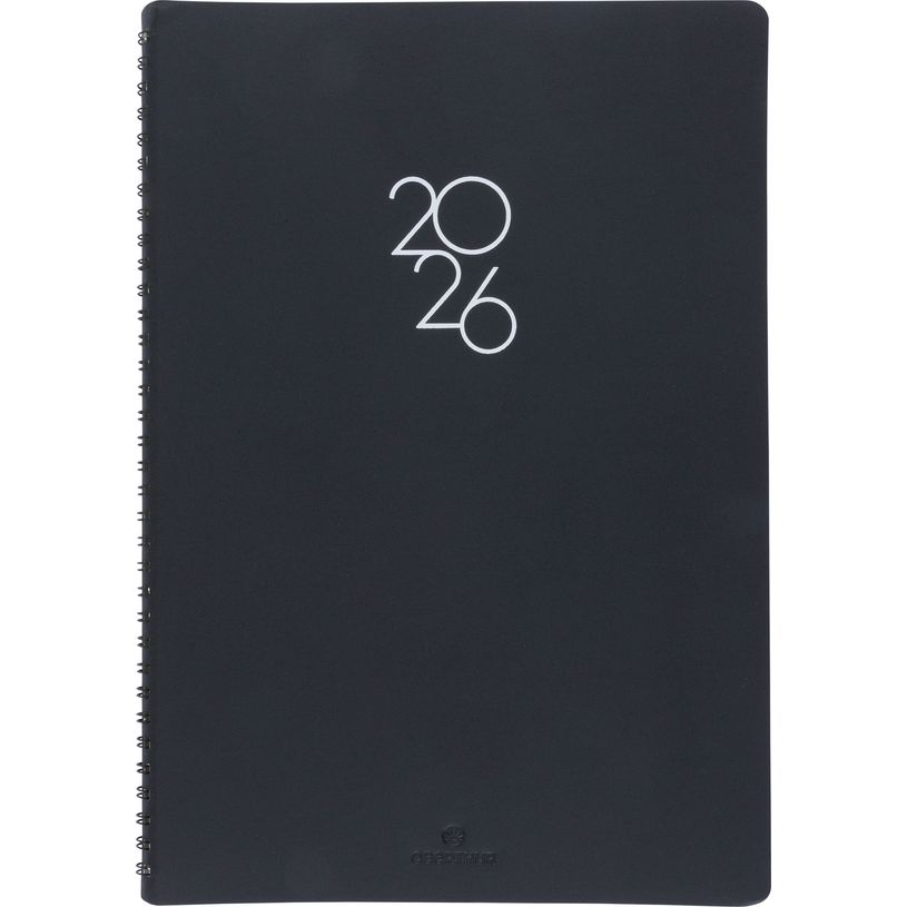 3664447208671-Agenda à spirale Portland - 1 semaine sur 2 pages - 22 x 30 cm - noir - Oberthur--0