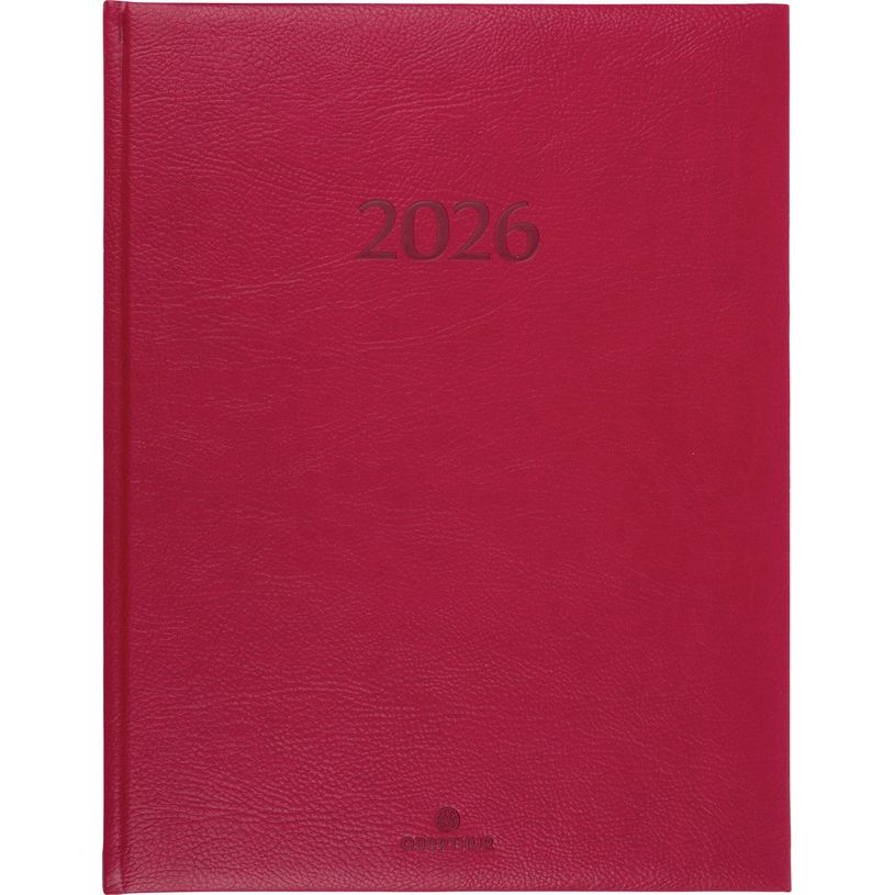 3664447206073-Agenda London - 1 semaine sur 2 pages - 22 x 28 cm - rouge - Oberthur--0