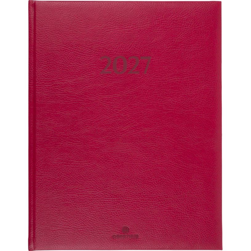 3664447231938-Agenda London - 1 semaine sur 2 pages - 22 x 28 cm - rouge - Oberthur--0