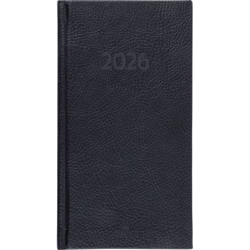 3664447206141-Agenda London - 1 semaine sur 2 pages - 9,5 x 17,5 cm - noir - Oberthur--0