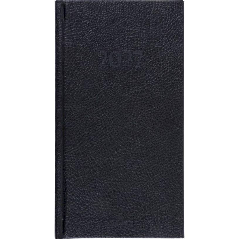 3664447232003-Agenda London - 1 semaine sur 2 pages - 9,5 x 17,5 cm - noir - Oberthur--0