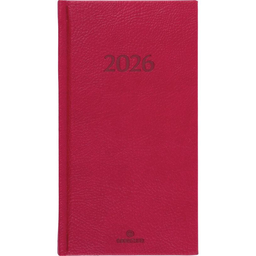 3664447206158-Agenda London - 1 semaine sur 2 pages - 9,5 x 17,5 cm - rouge - Oberthur--0