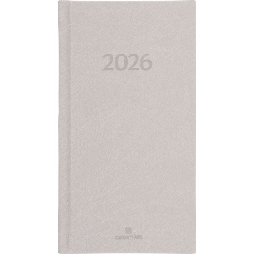 3664447206172-Agenda London - 1 semaine sur 2 pages - 9,5 x 17,5 cm - beige - Oberthur--0