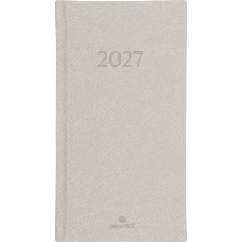 3664447232034-Agenda London - 1 semaine sur 2 pages - 9,5 x 17,5 cm - gris clair - Oberthur--0