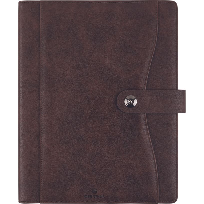 3664447208145-Agenda à spirale Davos - 1 semaine sur 2 pages - 22 x 28 cm - marron - Oberthur--0