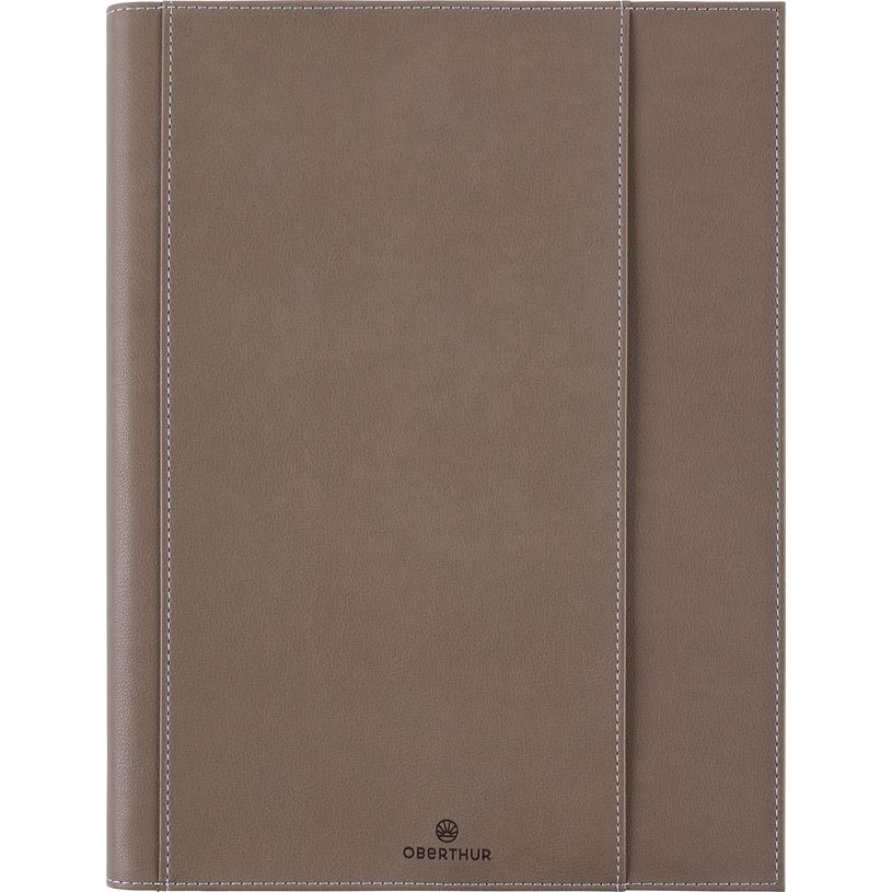 3664447204369-Agenda à spirale Burgos - 1 semaine sur 2 pages - 22 x 28 cm - taupe - Oberthur--0