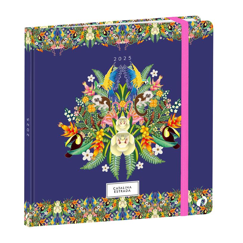 3371010513000-Quo Vadis Catalina Estrada - Agenda JAJ Executif - 2025 - semainier - standard / M - 160 x 160 mm - portrait - papier blanc - nature - flowers - toucan - -P_405187237_2-0