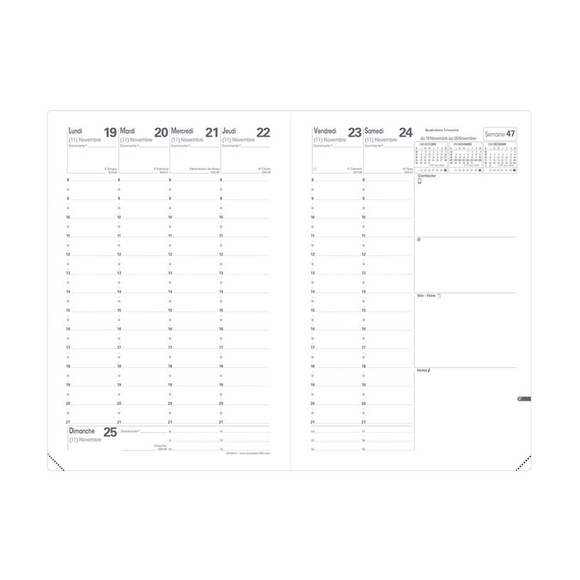 3371010510047-Quo Vadis Colette Minister - Agenda - 2025 - semainier - standard / M - 160 x 240 mm - portrait - papier blanc - mustard yellow-P_405187247_3-6