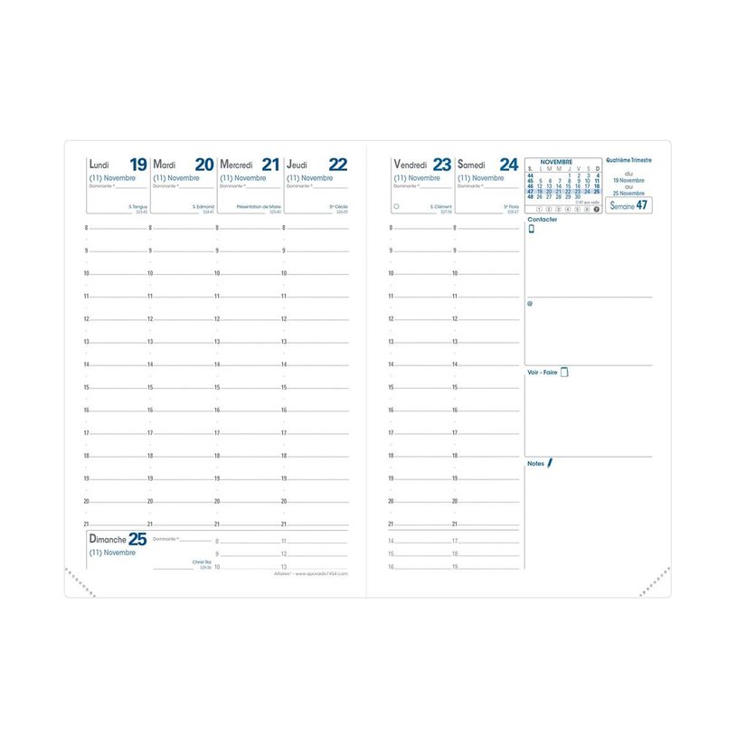 3371010509706-Quo Vadis Toscana - Agenda - 2025 - semainier - mini - 100 x 150 mm - portrait - papier blanc - couleur unique - c-P_405187277_2-3