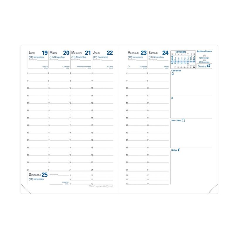 3371010509713-Quo Vadis Toscana - Agenda - 2025 - semainier - mini - 100 x 150 mm - portrait - papier blanc - couleur unique - couvertu-P_405187278_2-2