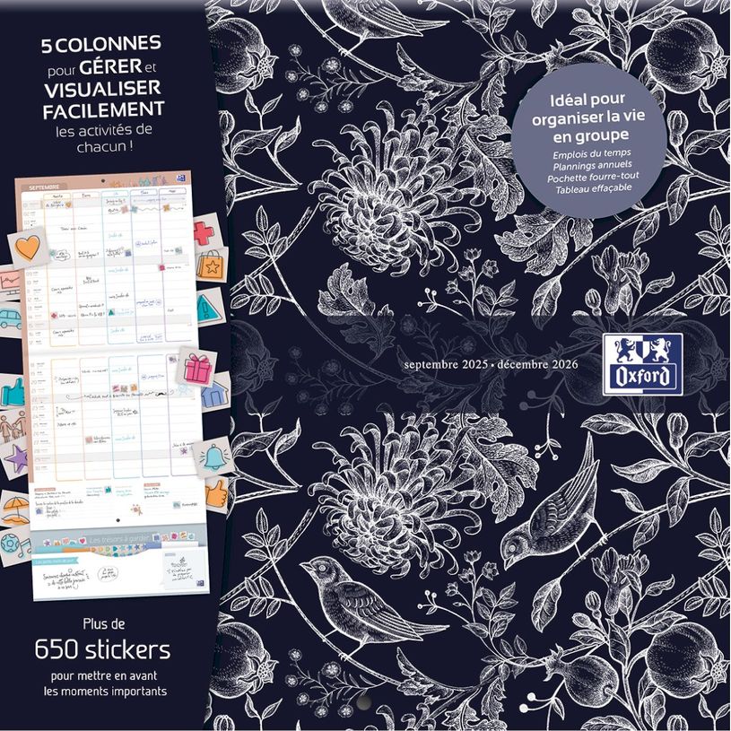 3147280295409-Calendrier Mensuel Oxford Romance - 1 mois sur 2 pages - 30x30 cm - disponible dans 4 déc-P_405187306_2-0