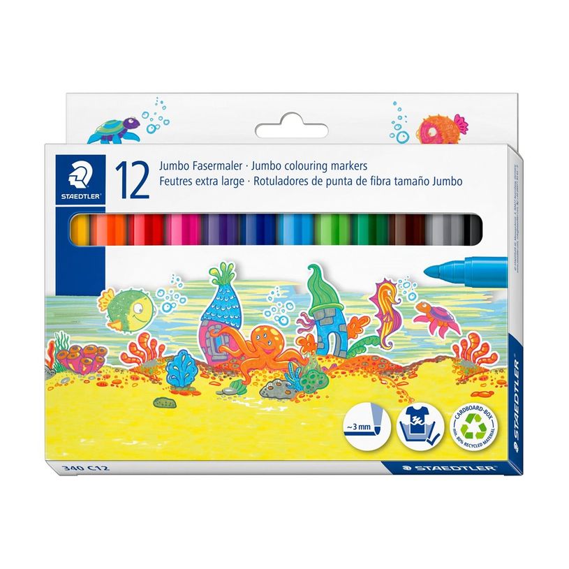 4007817140352-STAEDTLER 340 - Feutre - non permanent - couleurs assorties - encre à l'eau - 3 mm - jumb-P_405187314_1-0