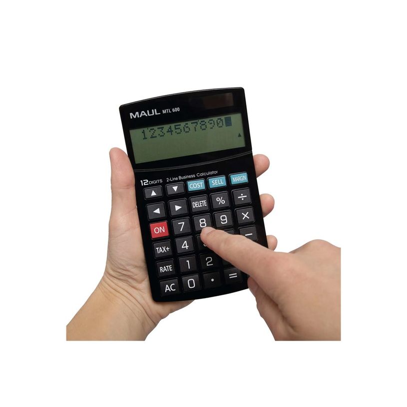 4002390085564-Calculatrice Maul MTL 600 - 12 chiffres - panneau solaire et pile - noir-P_405187372_4-1