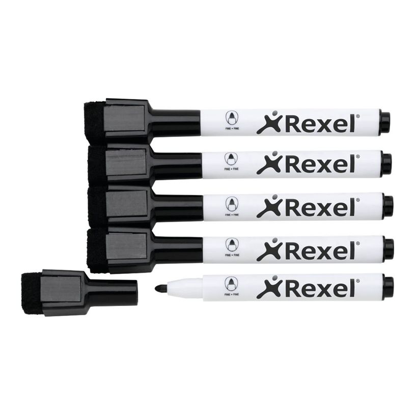 5028252603485-Rexel Joy - Pack de 6 marqueurs noirs pour tableau blanc - pointe fine-P_405187885_4-3