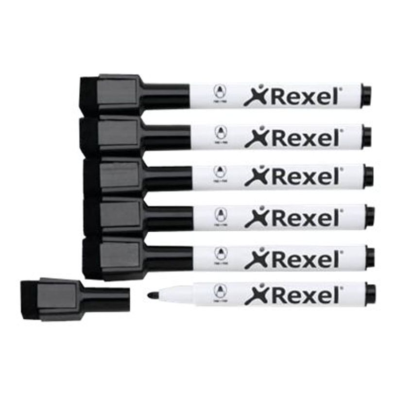 5028252603485-Rexel Joy - Pack de 6 marqueurs noirs pour tableau blanc - pointe fine-P_405187885_5-4