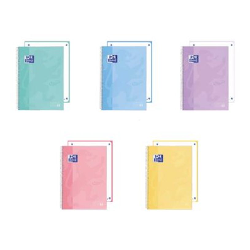 8412771051488-Oxford Touch' European Book 1 - Cahier de notes - reliure à spirale - A4 Plus - 80 feuilles / 160 pages - pointillé - pastel menthe glacée, baby blue, pastel lavender, flami-P_405187932_1-0