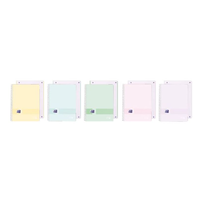 8412771051471-Oxford Live & Go European Book - Cuaderno - encuadernado espiral - A4 Plus - 80 hojas / 160 páginas - cuadriculado - pastel yellow, azul pastel, menta helada pastel, rosa pa-P_405187935_1-0