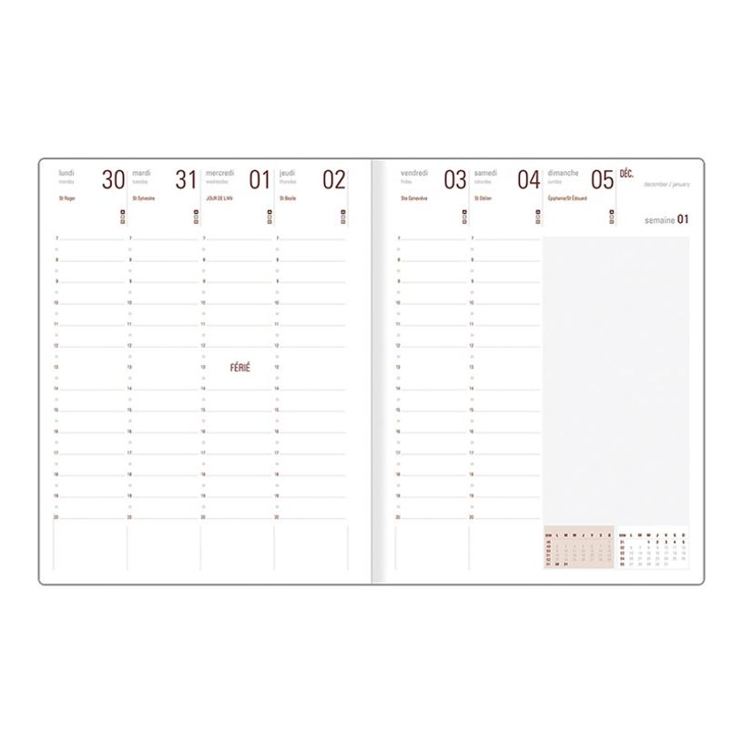 3664447232379-Agenda Flex - 1 semaine sur 2 pages - 22 x 28 cm - émeraude - Oberthur-P_405187957_1-1