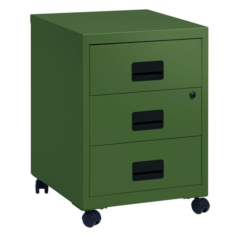 3219090950998-Caisson mobile - 3 tiroirs - kaki--0