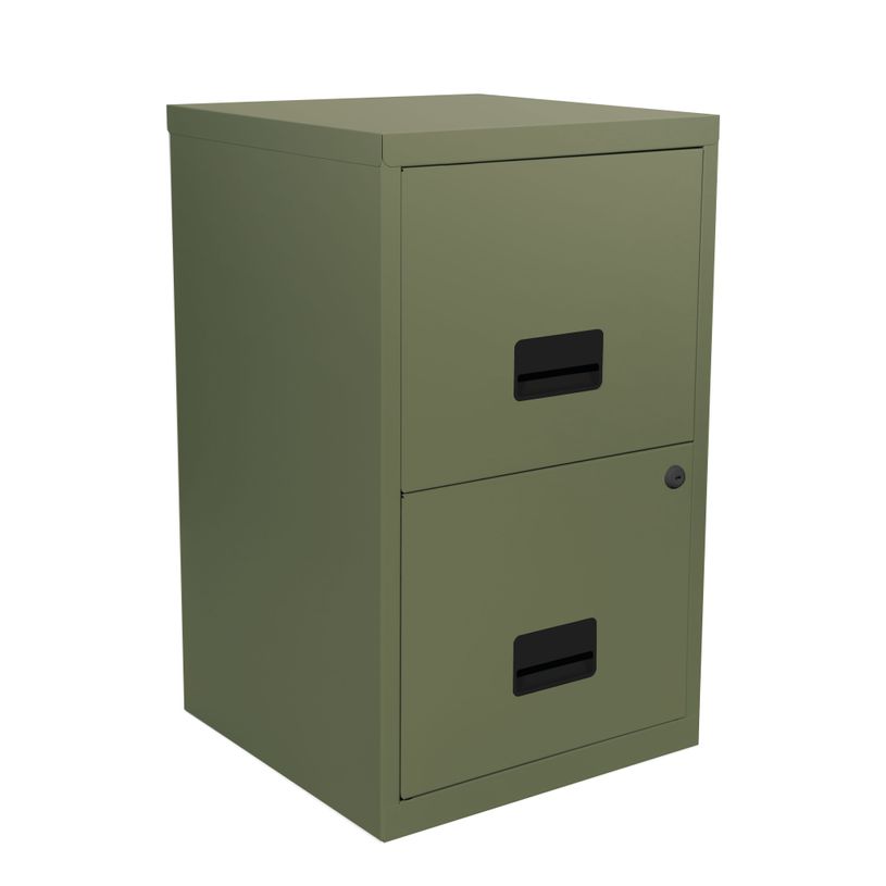 3219090950820-Classeur 2 tiroirs pour dossier suspendus - 66 x 40 x 40 cm  - kaki--0