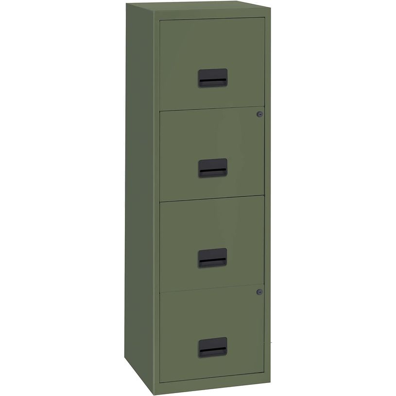 3219090952589-Classeur 4 tiroirs pour dossier suspendus - 126 x 40 x 40 cm  - kaki--0