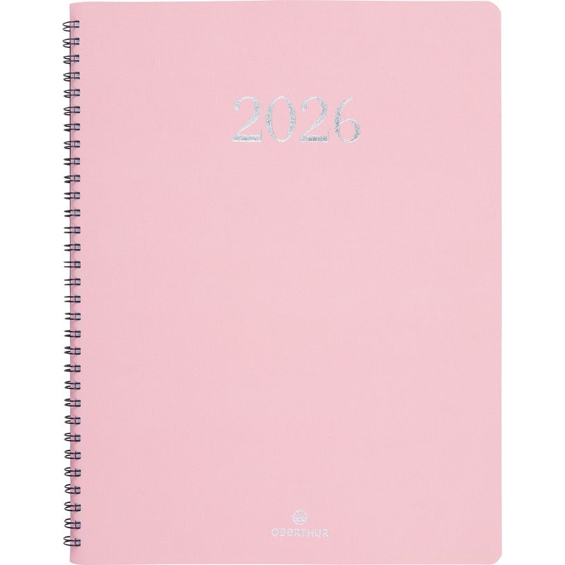 3664447208398-Agenda spiralé Galway - 1 semaine sur 2 pages - 22 x 28 cm - rose - Oberthur--0
