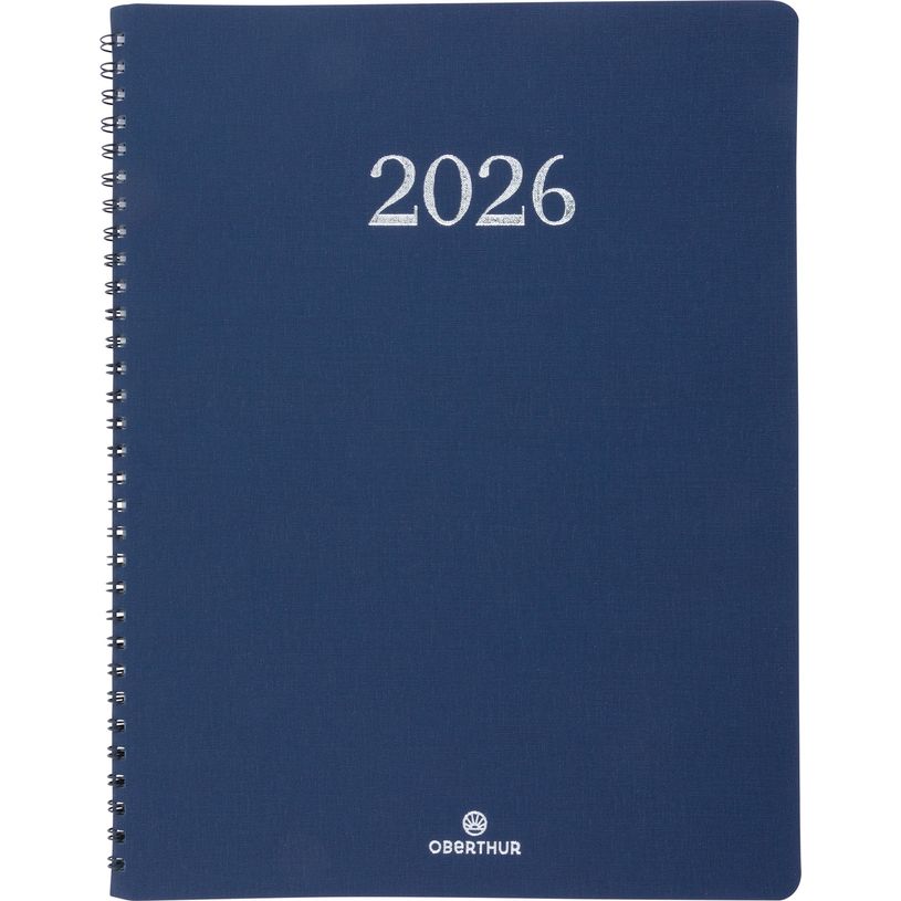 3664447208411-Agenda spiralé Galway - 1 semaine sur 2 pages - 22 x 28 cm - bleu marine - Oberthur--0