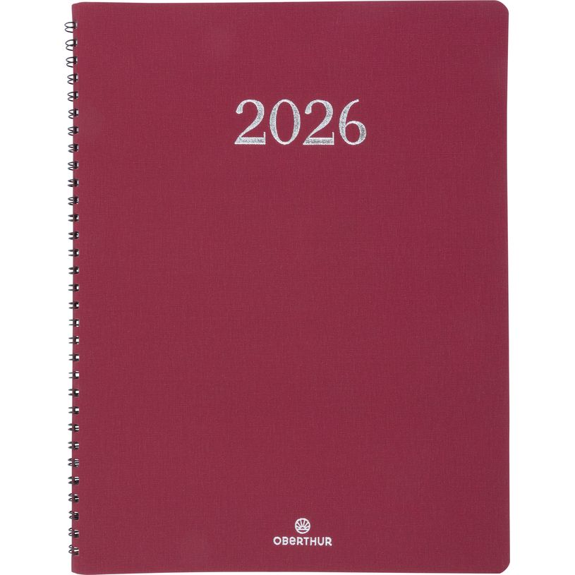 3664447208428-Agenda spiralé Galway - 1 semaine sur 2 pages - 22 x 28 cm - anthracite - Oberthur--0