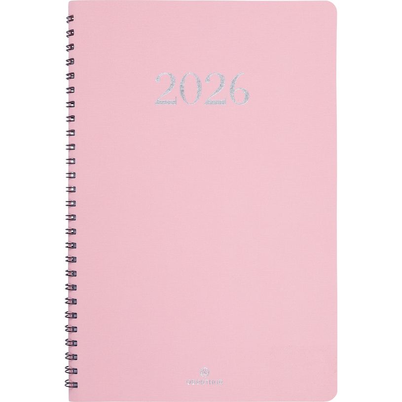 3664447208435-Agenda spiralé Galway - 1 semaine sur 2 pages - 19 x 24,5 cm - rose - Oberthur--0