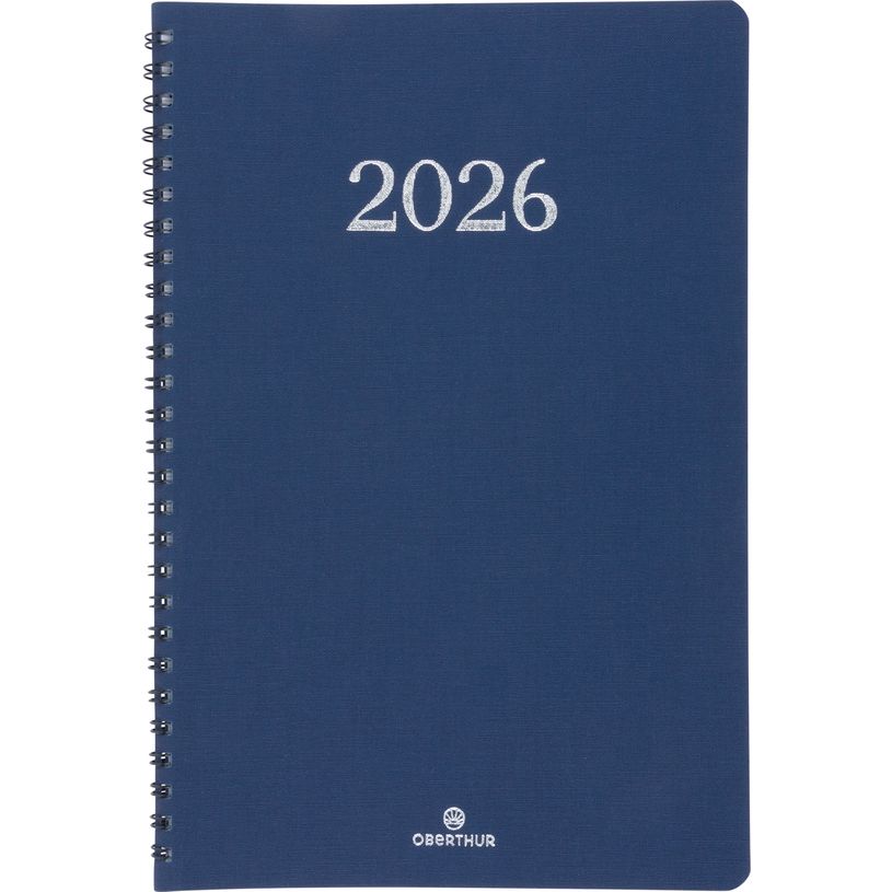 3664447208459-Agenda spiralé Galway - 1 semaine sur 2 pages - 19 x 24,5 cm - bleu marine - Oberthur--0
