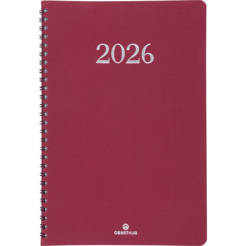 3664447208466-Agenda spiralé Galway - 1 semaine sur 2 pages - 19 x 24,5 cm - anthracite - Oberthur--0