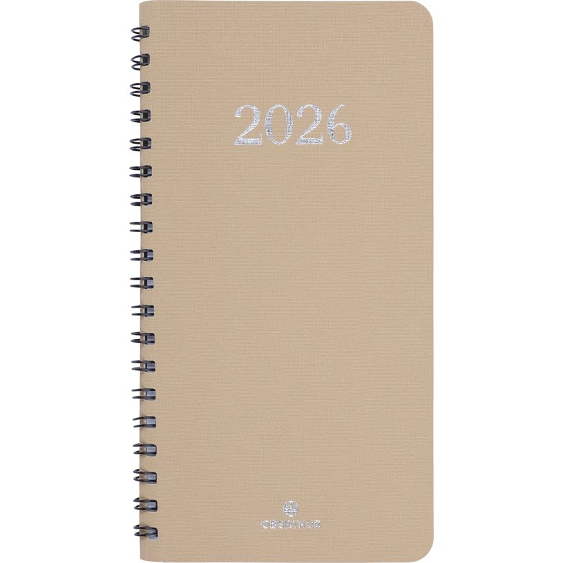 3664447208480-Agenda de poche spiralé Galway - 1 semaine sur 2 pages - 9,5 x 17 cm - olive - Oberthur--0