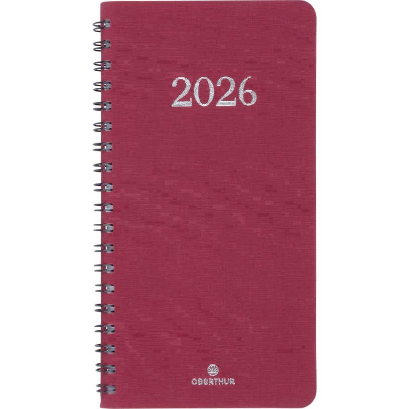 3664447208503-Agenda de poche spiralé Galway - 1 semaine sur 2 pages - 9,5 x 17 cm - anthracite - Oberthur--0