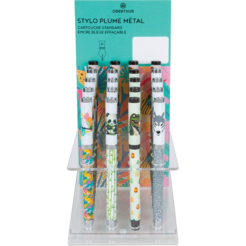 3664447169866-Stylo roller gomme Animaux - 5 decors assortis - Oberthur--5