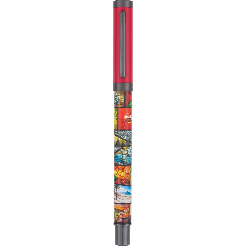 3664447143231-Stylo plume Arcade - 5 decors assortis - Oberthur--2